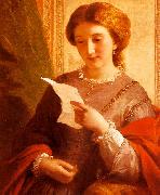 Alfred Chalon Girl Reading a Letter oil painting